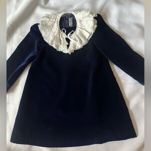 Il Gufo Italy Navy Velvet Dress Size 2A